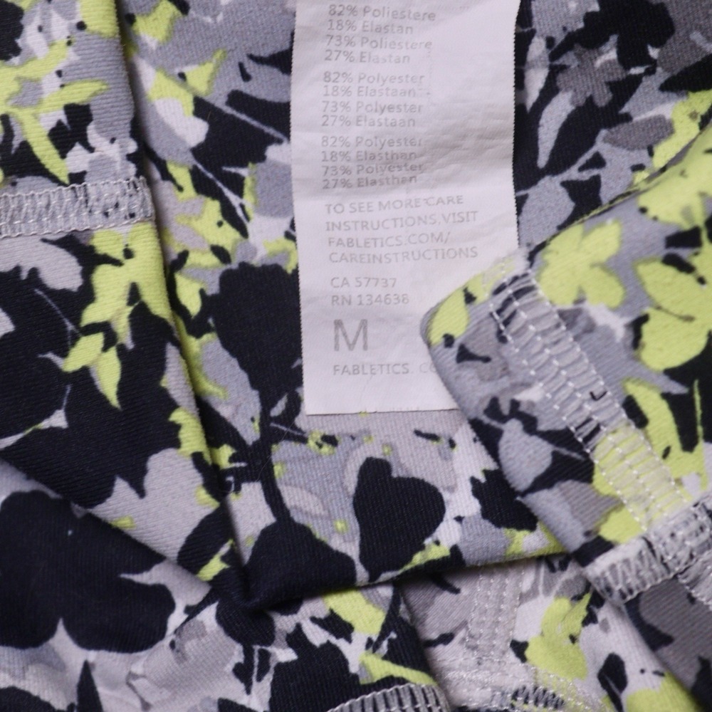 Fabletics PureLuxe Shorts Womens Medium Black Gray Neon Floral Print Athletic - Picture 4 of 4